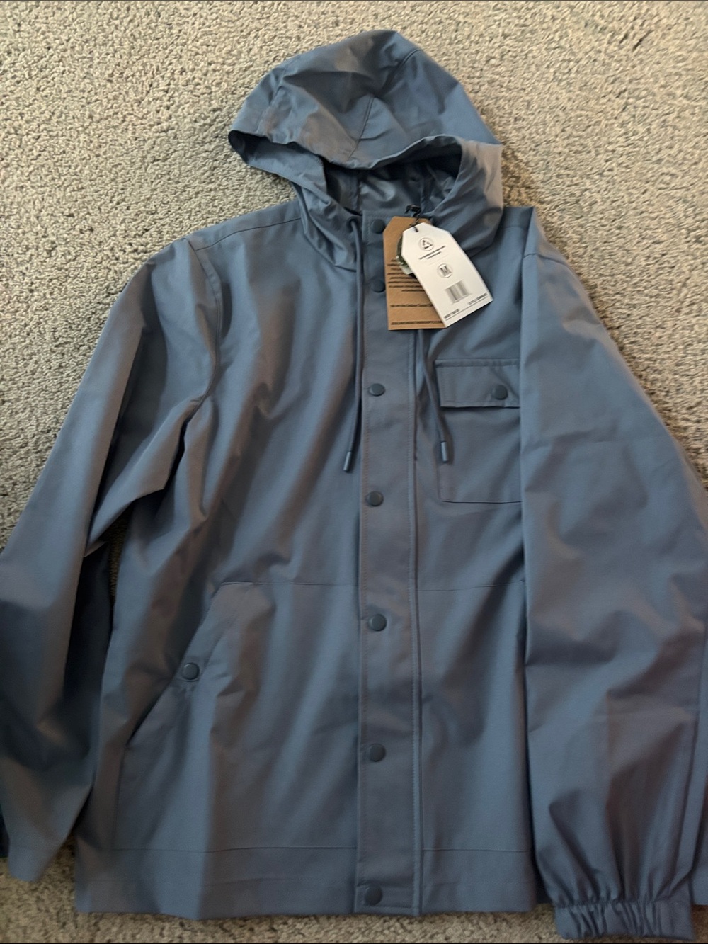 Avalanche Men's Hooded Rain Jacket - Slate Blue